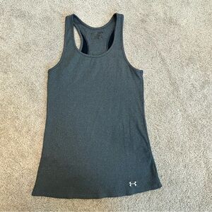 Under Armour gray ribbed racerback tank top stretchy gym fitness athletic M 🔥